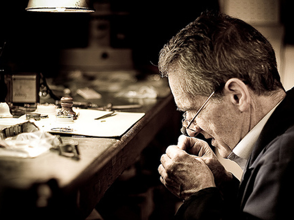 Jeweller in the workshop