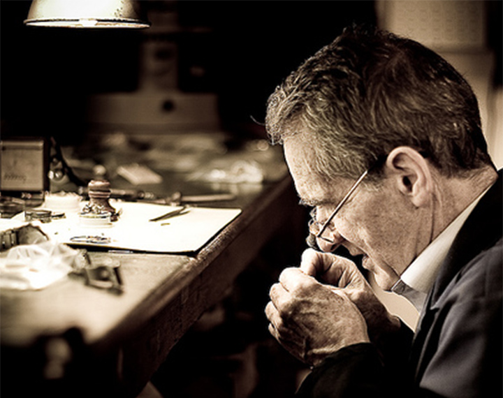 Jeweller in the workshop